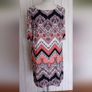 Dress Women  Studio one   Dress Size PXL  coral Navy Ivory brand new Midi